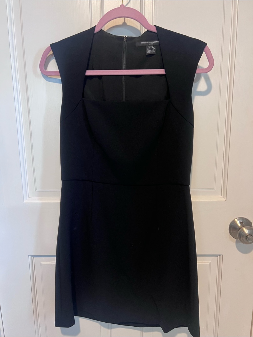French Connection Black Cap Sleeve Mini Dress